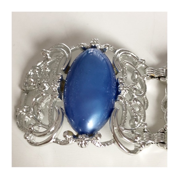 Vintage SARAH COVENTRY Silver Tone Filigree Link Bracelet w/ Multi-color Lucite - Picture 6 of 16